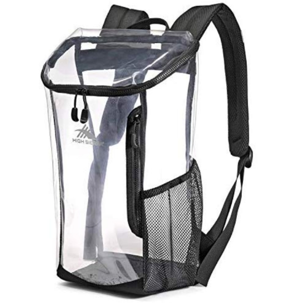 High Sierra Top Loading Clear Backpack with Black